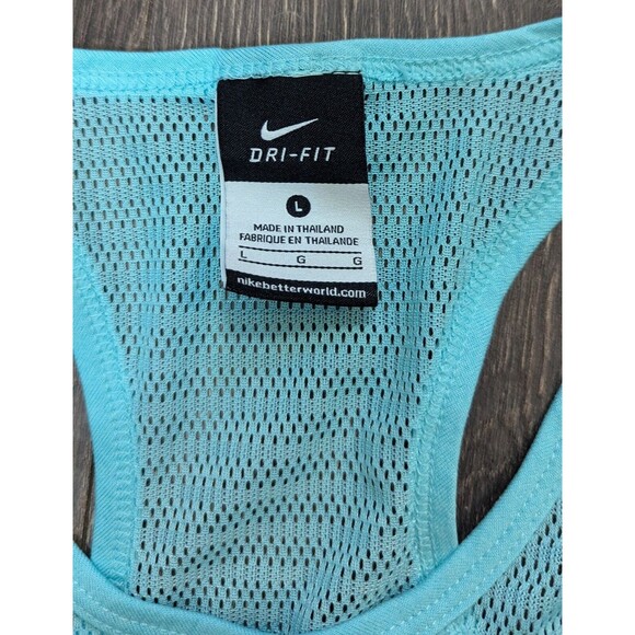 Nike Tank Top Size Large DRI-FIT Slim Light Blue Women's (427) - Picture 3 of 3